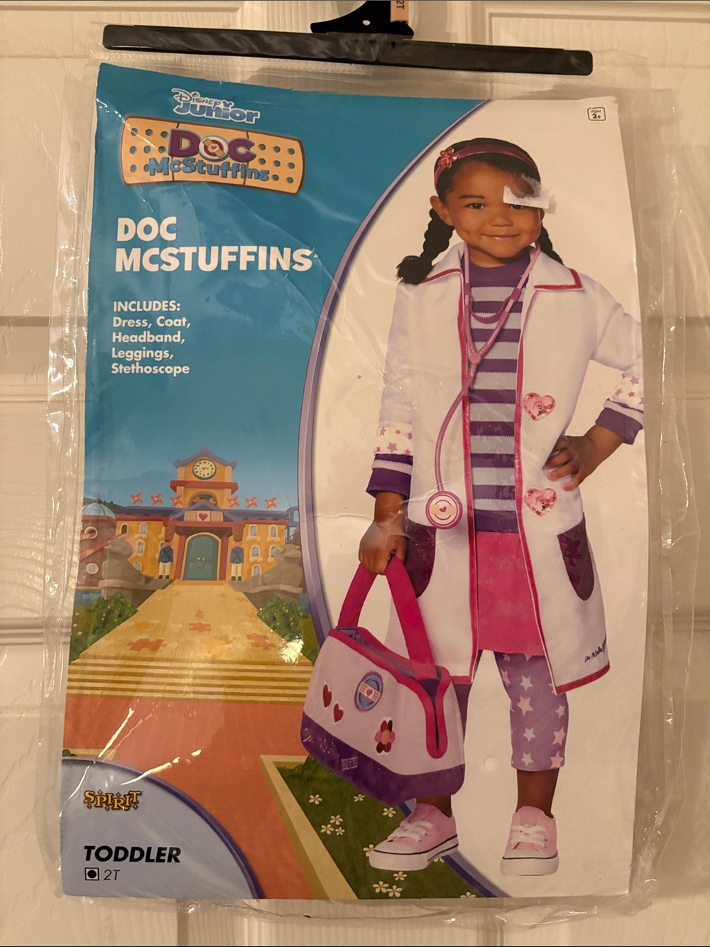 Doc McStuffins Toddler Doctor Costume - White & Pink. Size 2T.